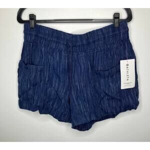 NWT ATHLETA Cabo Linen Textured 4" Short Blue 4